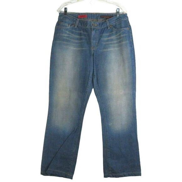 Adriano Goldschmied AG The Gemini Straight Jeans Women's Size 32 USA Denim Dark - Picture 1 of 15